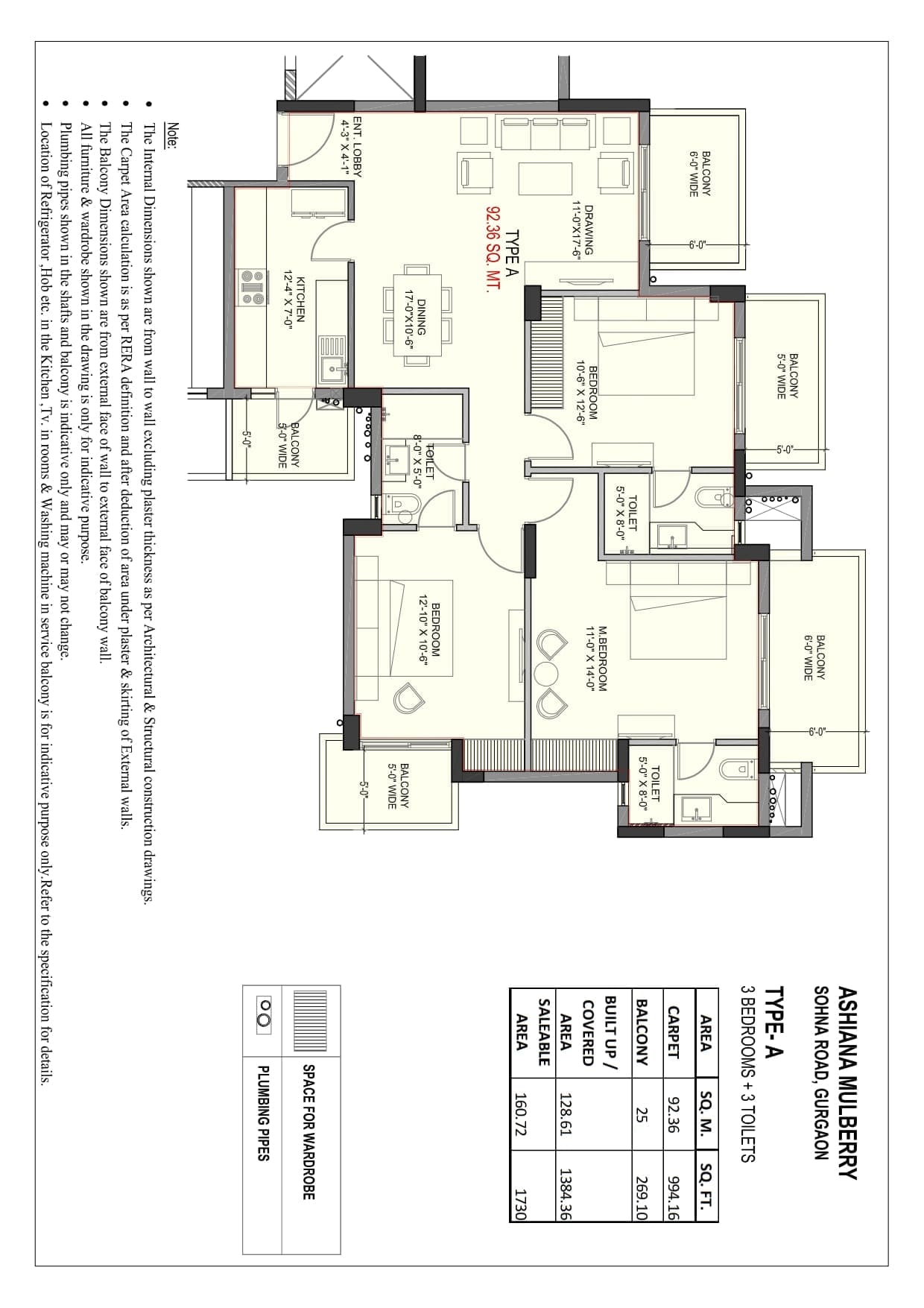 Avanta Greens Floors Zirakpur 4+1 BHK - 3575 Sq.Ft. floor plan